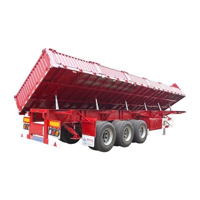 Triasse doppia laterale di scarico di rifiuti Semi rimorchio 600 mm Wallboard Altezza 12R22.5 pneumatico