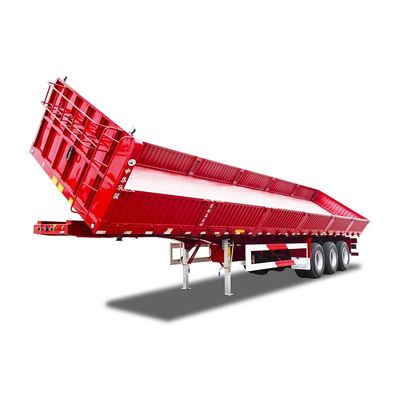 Triasse doppia laterale di scarico di rifiuti Semi rimorchio 600 mm Wallboard Altezza 12R22.5 pneumatico