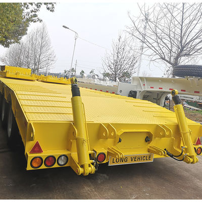 CIMC HUAJUN 3 Asse Legno Basso Semitremolo Camione Attrezzatura di rimorchio Trasporto Sollevamento idraulico Ristrada basso Fuwa Asse Pesante