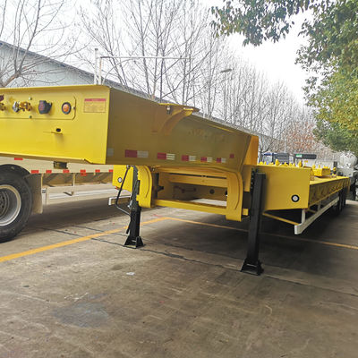 CIMC HUAJUN 3 Asse Legno Basso Semitremolo Camione Attrezzatura di rimorchio Trasporto Sollevamento idraulico Ristrada basso Fuwa Asse Pesante