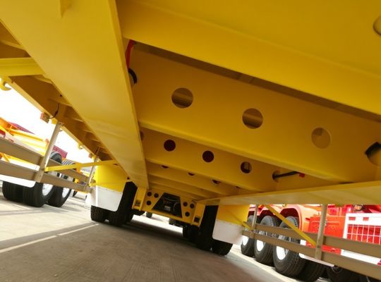 CIMC HUAJUN 3 Asse Legno Basso Semitremolo Camione Attrezzatura di rimorchio Trasporto Sollevamento idraulico Ristrada basso Fuwa Asse Pesante