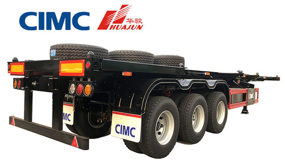 CIMC HUAJUN 3 asse 40ft contenitore piatto semirimorchio con 12 serrature torsione e 12380 * 2500 dimensioni