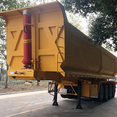 Hyva Hydraulic System 4 Axle FC Semi-remorco tip tipper per il trasporto di acciaio pesante