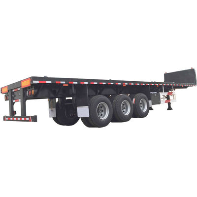 40T Max Payload CIMC HUAJUN 20ft 40ft Flatbed Trailer con sospensione aerea e sollevamento
