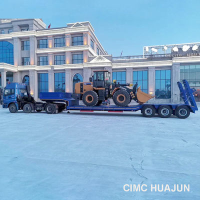 Sospensione meccanica e rampa idraulica 3 assi semirimorchio a letto basso 60T/80T per camion