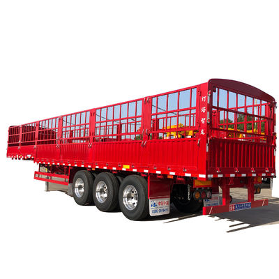 FUWA o BPW Axle Truck Trailer CIMC HUAJUN Fence Flatbed Semi Trailer con design