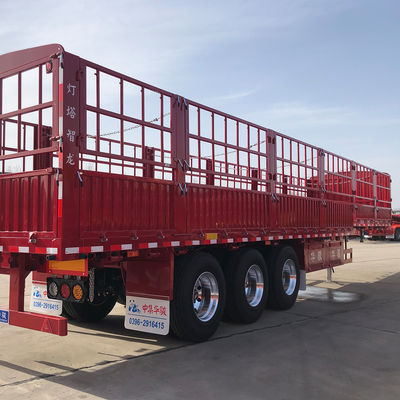 FUWA o BPW Axle Truck Trailer CIMC HUAJUN Fence Flatbed Semi Trailer con design