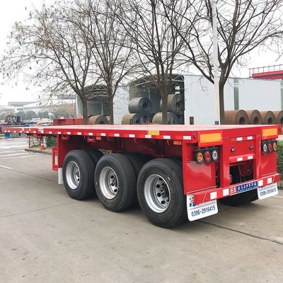 40 tonnellate di carico massimo semirimorchio a contenitore piatto a tre assi per camion