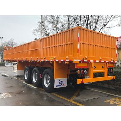 CIMC HUAJUN 50t Tri Axle Cement Transportation Fence Cargo Trailer con pneumatici 12R22.5
