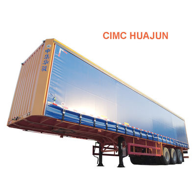 Trasporti ecologici Utility Dry Van Truck Trailer con gabbia CIMC HUAJUN Clienti opzionale