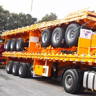 Mercato del Myanmar 3 assi 4 assi semirimorchio da carico piatto con parete laterale e carrello di atterraggio JOST/FUWA 28T