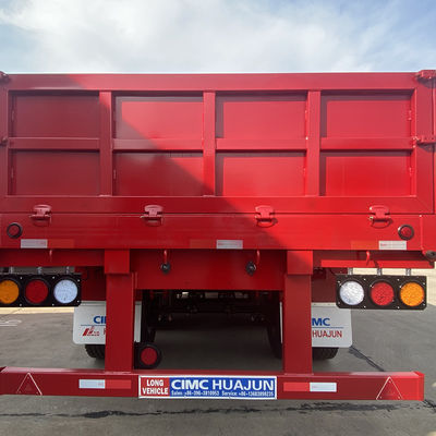 60T Max Payload 3 assi semirimorchio a pianta con porta laterale e recinzione di carico laterale
