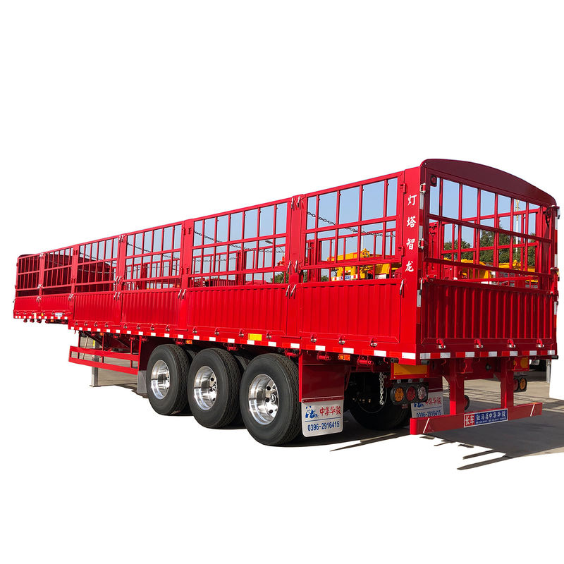 FUWA o BPW Axle Truck Trailer CIMC HUAJUN Fence Flatbed Semi Trailer con design