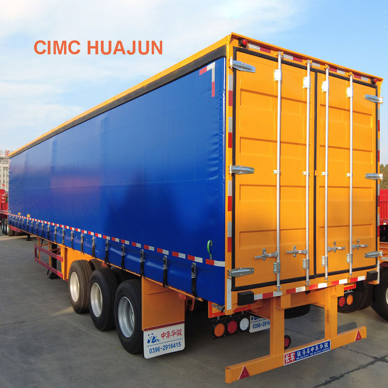Trasporti ecologici Utility Dry Van Truck Trailer con gabbia CIMC HUAJUN Clienti opzionale